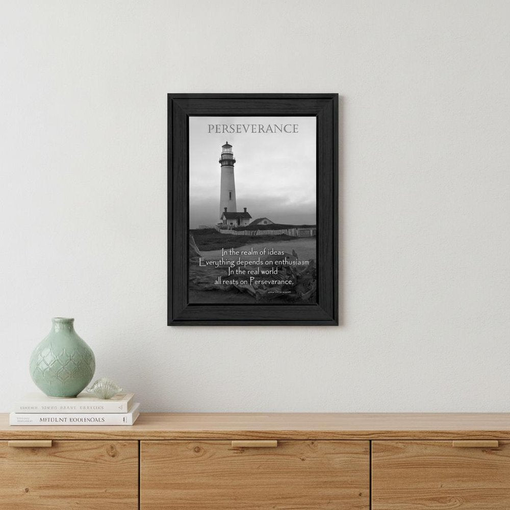 Perseverance Grayscale 1 Black Framed Print Wall Art HomeRoots