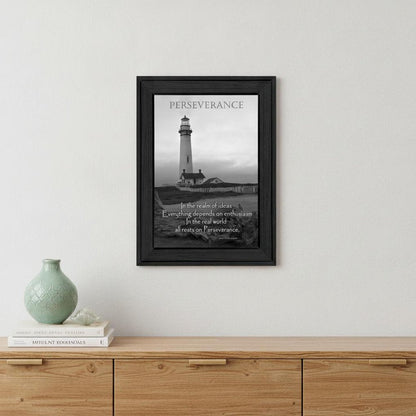 Perseverance Grayscale 1 Black Framed Print Wall Art HomeRoots