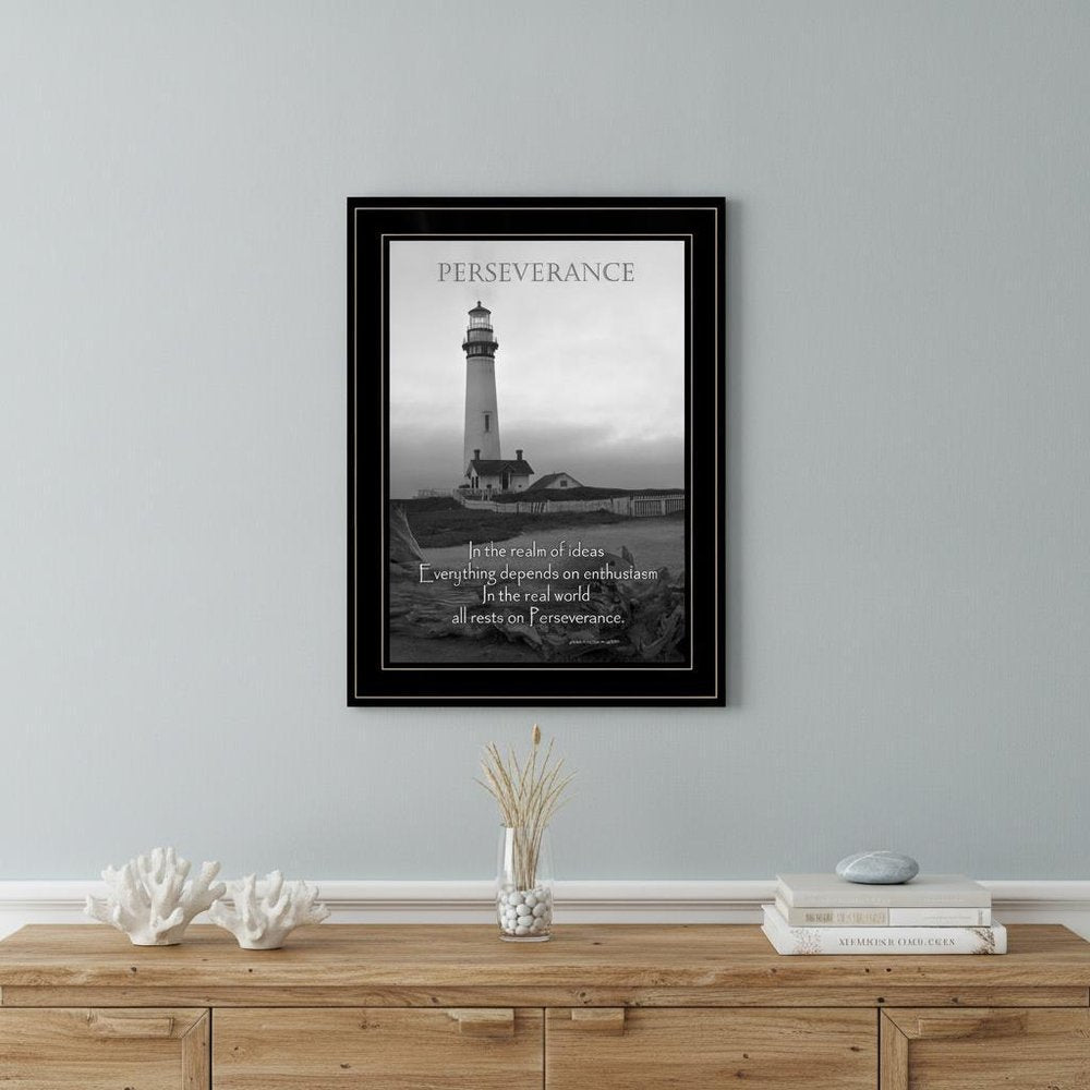 Perseverance Grayscale 2 Black Framed Print Wall Art HomeRoots