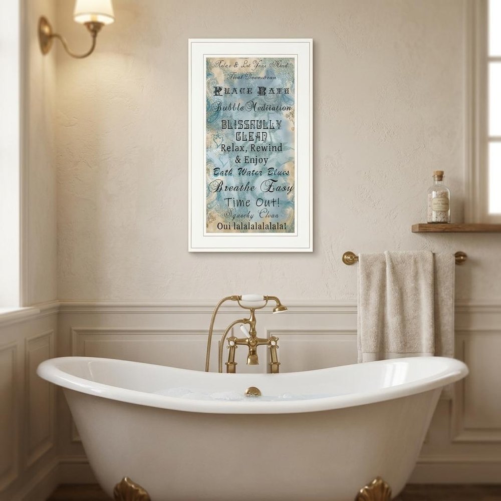Paris Bath 1 White Framed Print Bathroom Wall Art — view 5