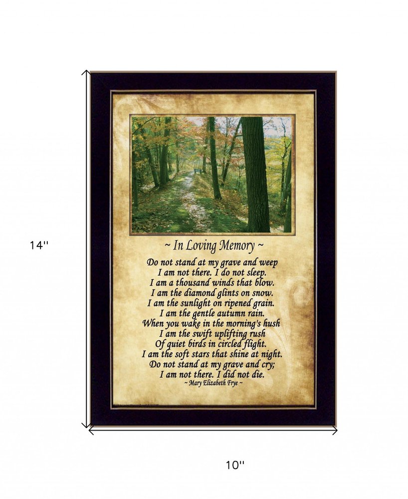 In Loving Memory Forest Black Framed Print Wall Art — view 3