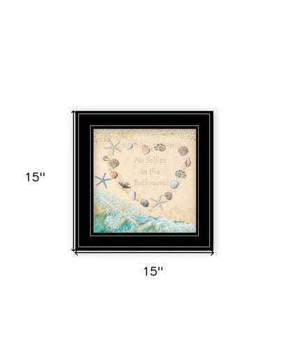 No Selfies in the Bathroom Sea 2 Black Framed Print Bathroom Wall Art HomeRoots