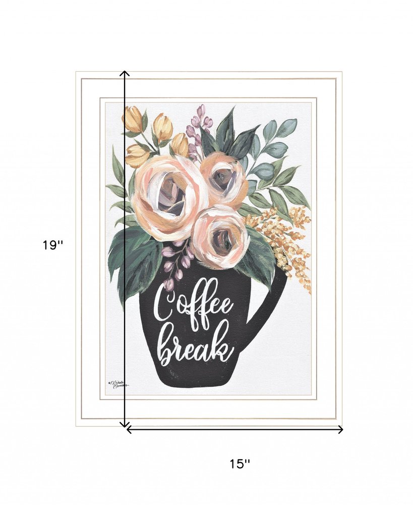 Coffee Break 1 White Framed Print Kitchen Wall Art HomeRoots