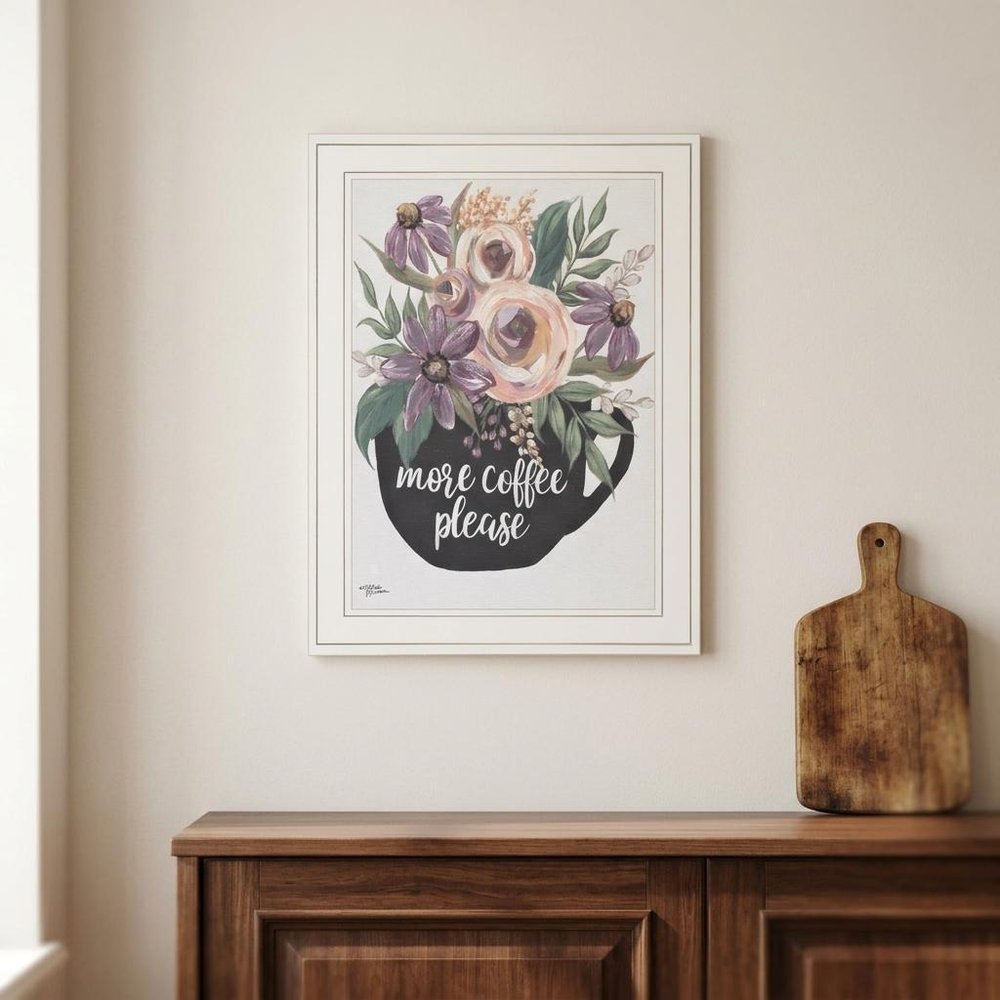 More Coffee Please 1 White Framed Print Kitchen Wall Art — view 5