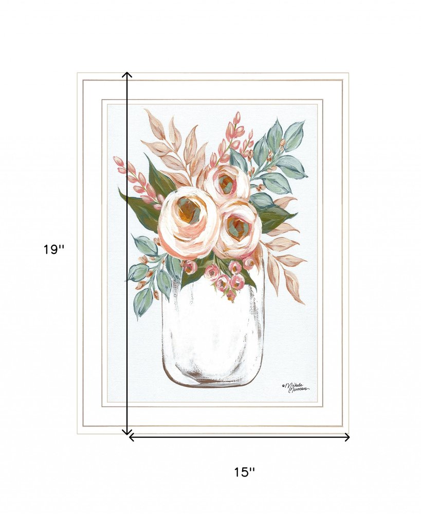 Floral Jar 1 White Framed Print Wall Art — view 4