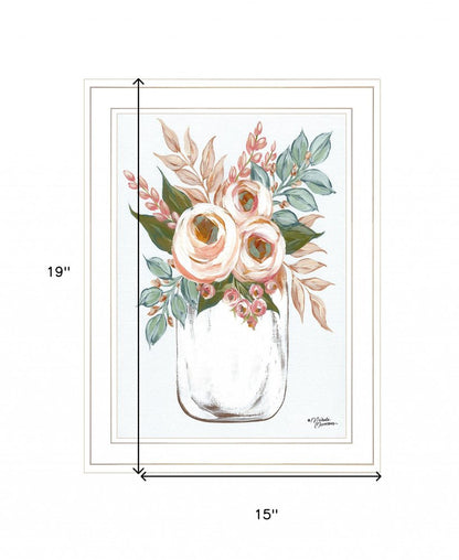 Floral Jar 1 White Framed Print Wall Art HomeRoots