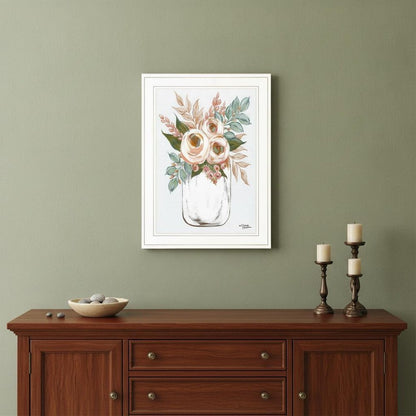 Floral Jar 1 White Framed Print Wall Art HomeRoots