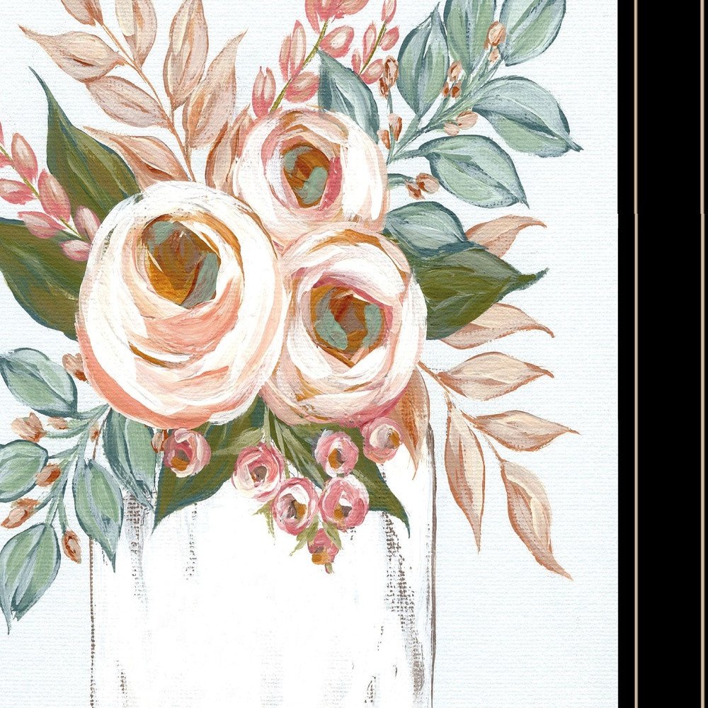 Floral Jar 2 Black Framed Print Wall Art HomeRoots