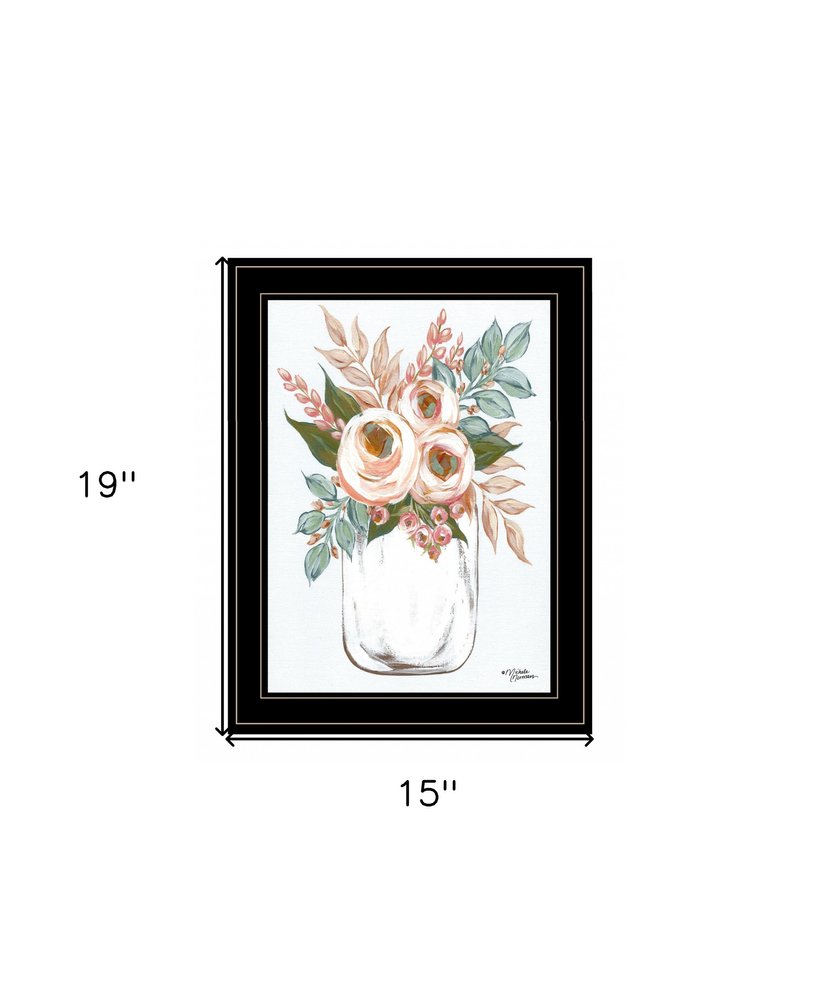 Floral Jar 2 Black Framed Print Wall Art HomeRoots