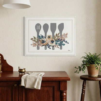 Fall Floral Baking Utensils 1 White Framed Print Kitchen Wall Art HomeRoots