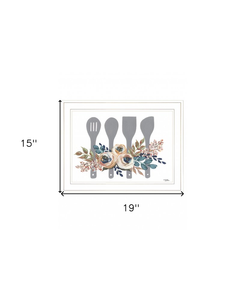 Fall Floral Baking Utensils 1 White Framed Print Kitchen Wall Art — view 6