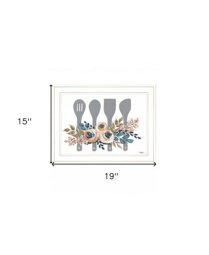 Fall Floral Baking Utensils 1 White Framed Print Kitchen Wall Art HomeRoots