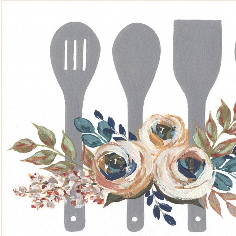 Fall Floral Baking Utensils 1 White Framed Print Kitchen Wall Art — view 4
