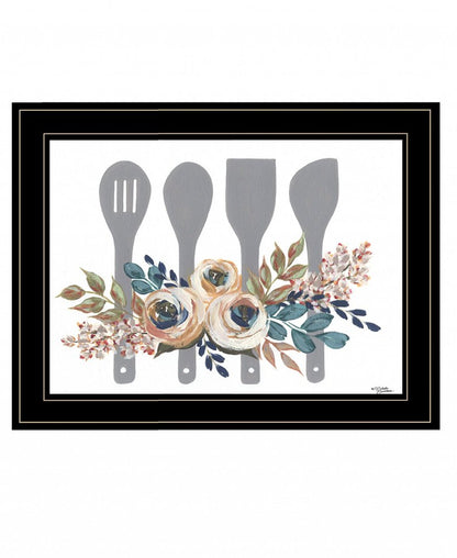 Fall Floral Baking Utensils 2 Black Framed Print Kitchen Wall Art HomeRoots