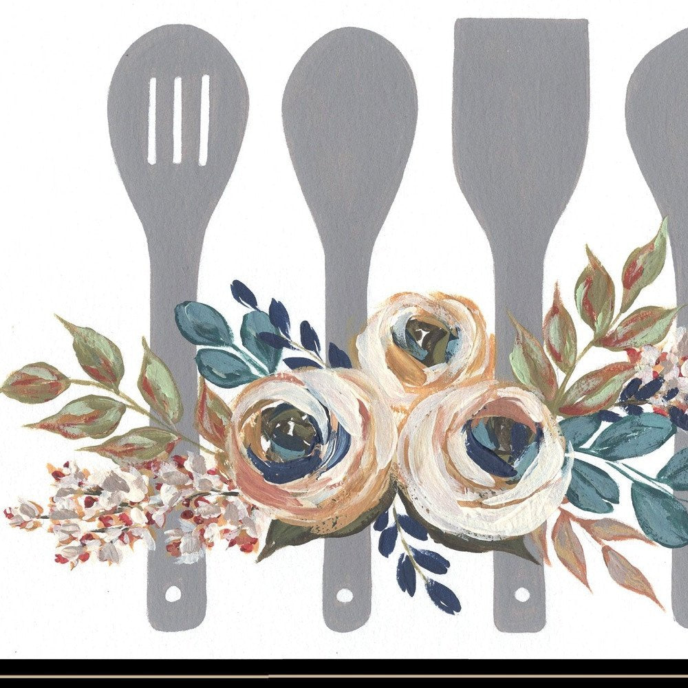 Fall Floral Baking Utensils 2 Black Framed Print Kitchen Wall Art HomeRoots