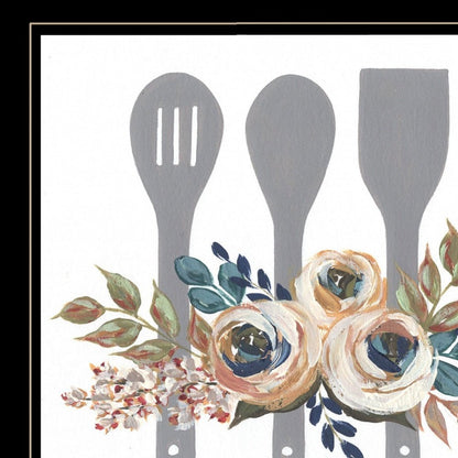 Fall Floral Baking Utensils 2 Black Framed Print Kitchen Wall Art HomeRoots