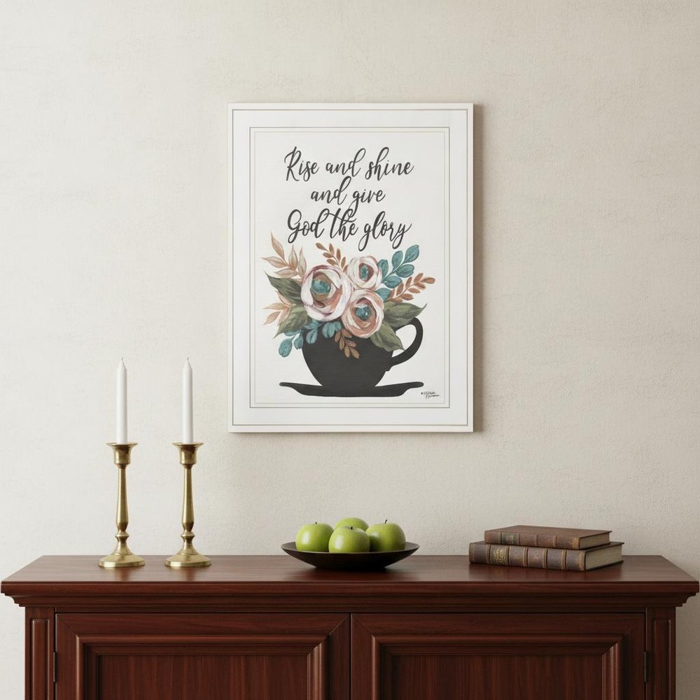 Rise and Shine 5 White Framed Print Wall Art HomeRoots