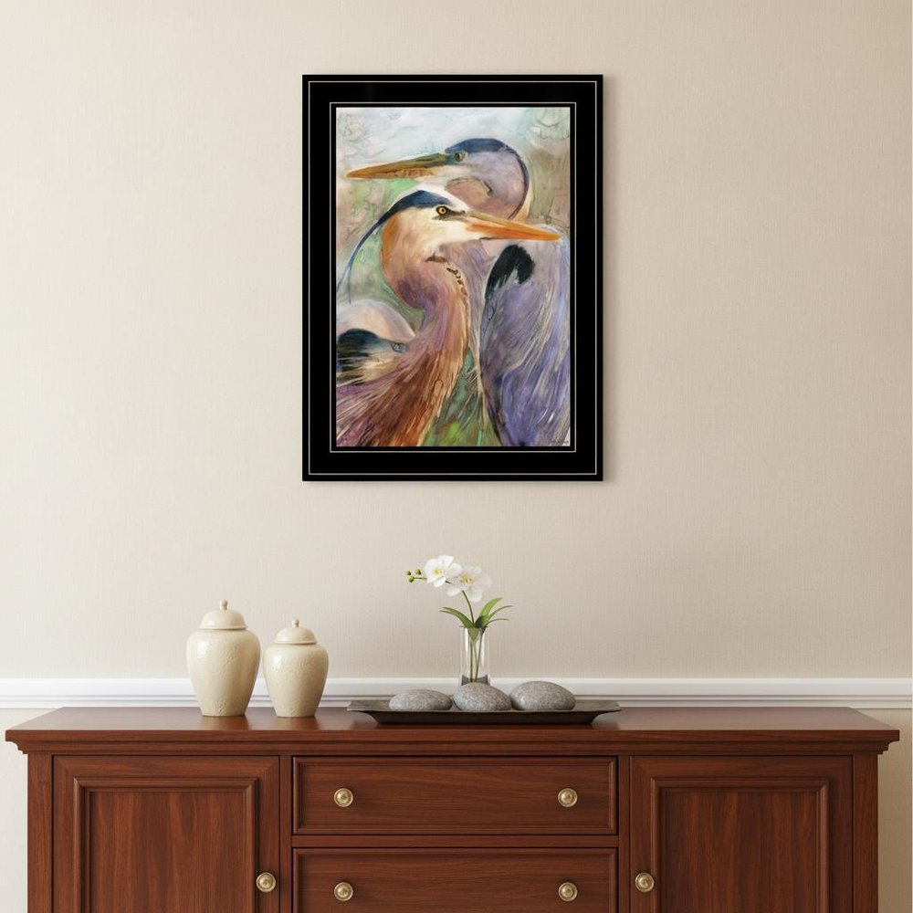 Blue Heron Duet 2 Black Framed Print Wall Art HomeRoots