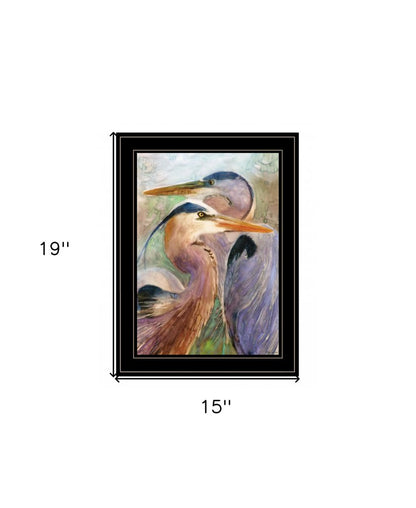 Blue Heron Duet 2 Black Framed Print Wall Art HomeRoots