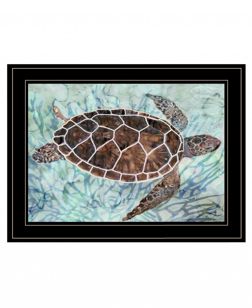 Sea Turtles Collage 1 Black Framed Print Wall Art HomeRoots