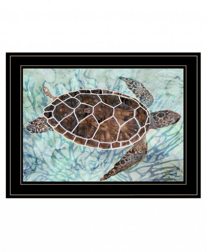 Sea Turtles Collage 1 Black Framed Print Wall Art HomeRoots