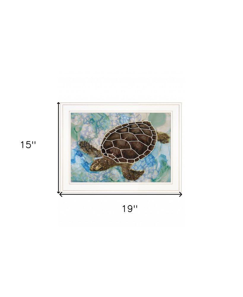 Sea Turtles Collage II 1 White Framed Print Wall Art HomeRoots