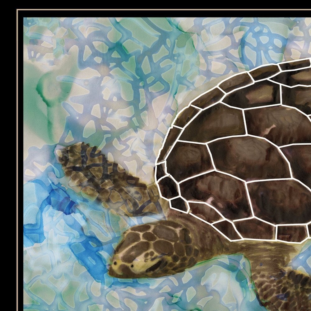 Sea Turtles Collage II 2 Black Framed Print Wall Art — view 3