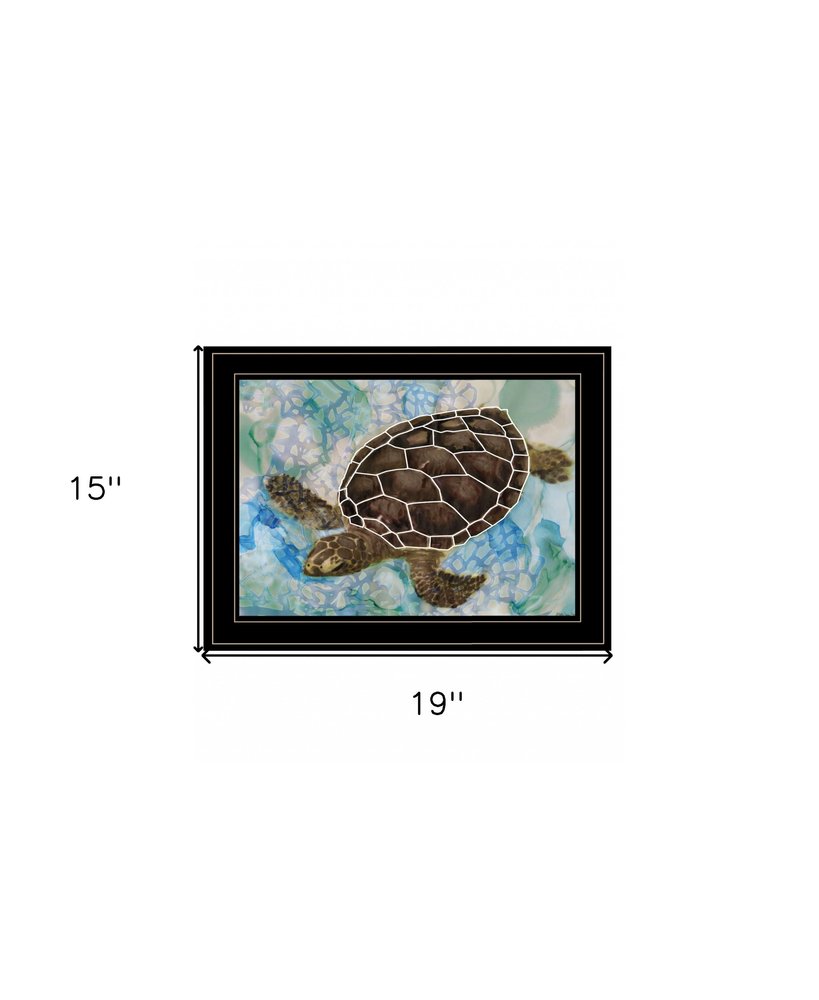 Sea Turtles Collage II 2 Black Framed Print Wall Art — view 5