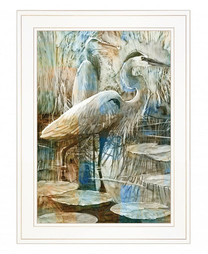 Marsh Herons I 1 White Framed Print Wall Art HomeRoots