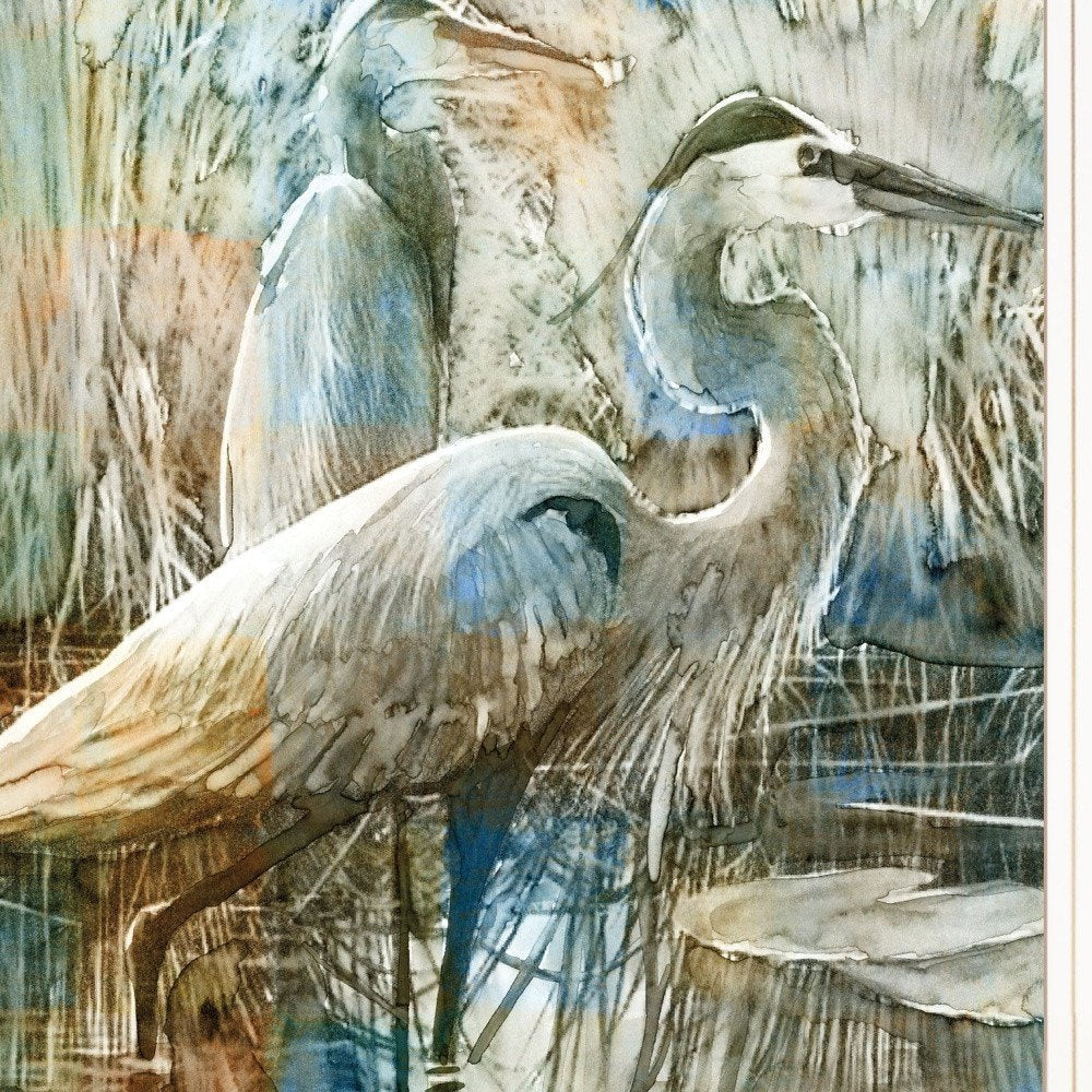 Marsh Herons I 1 White Framed Print Wall Art HomeRoots
