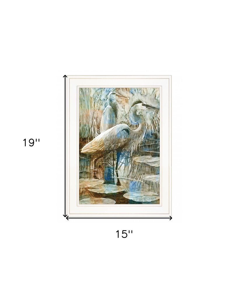 Marsh Herons I 1 White Framed Print Wall Art — view 6