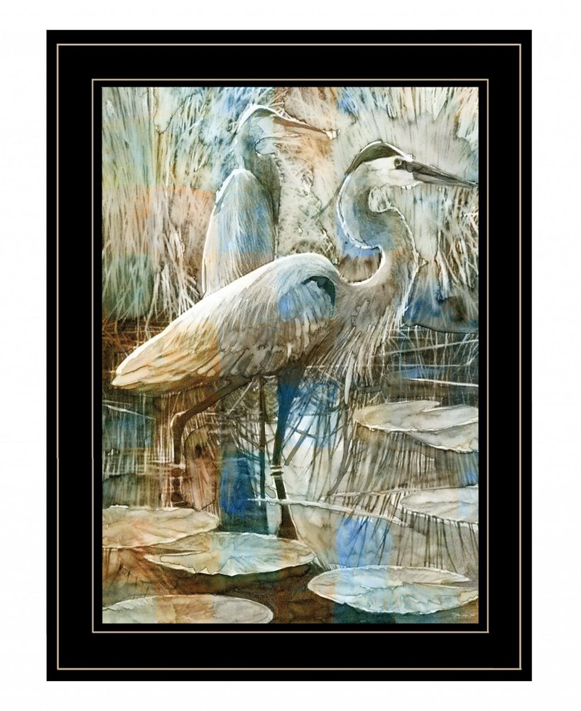 Marsh Herons I 2 Black Framed Print Wall Art — view 1