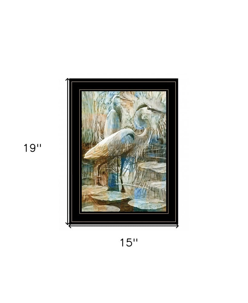 Marsh Herons I 2 Black Framed Print Wall Art — view 5