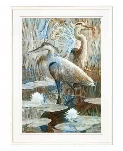 Marsh Herons II 1 White Framed Print Wall Art HomeRoots