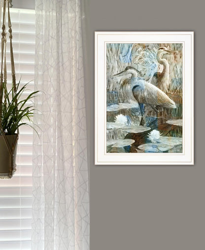 Marsh Herons II 1 White Framed Print Wall Art HomeRoots