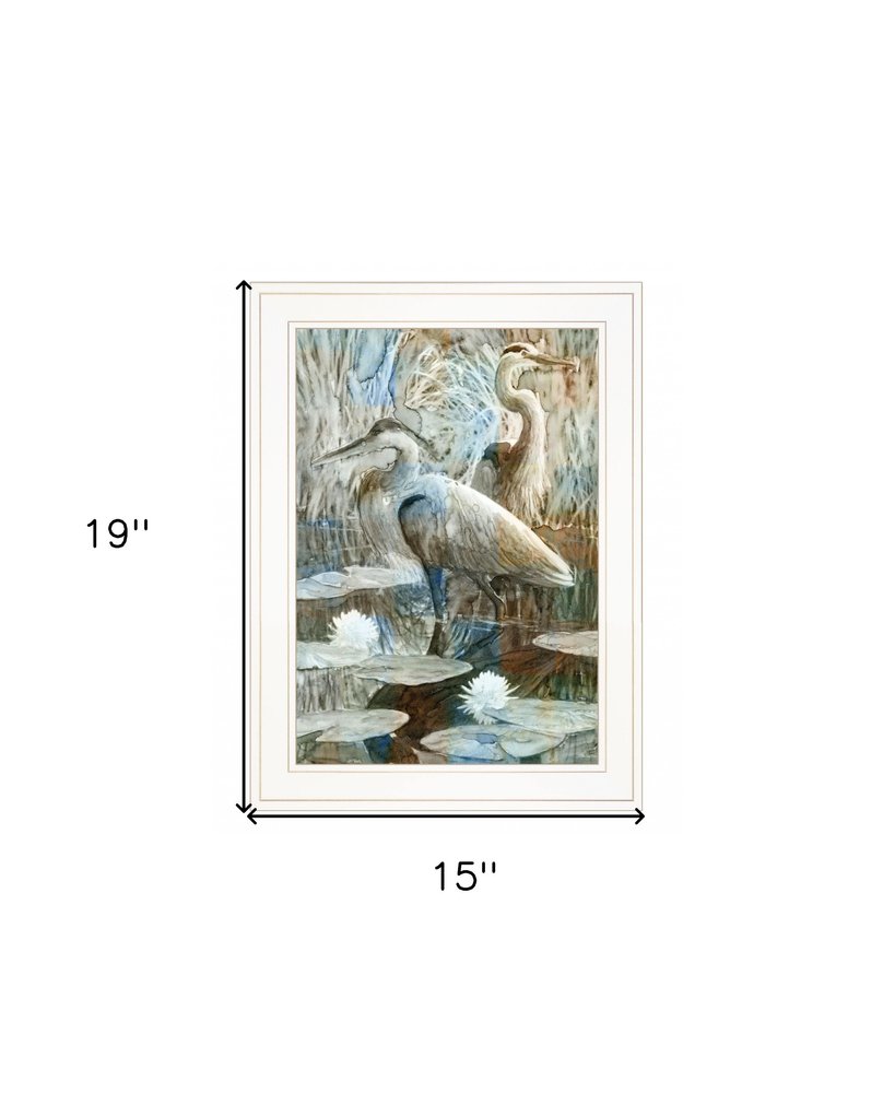 Marsh Herons II 1 White Framed Print Wall Art HomeRoots