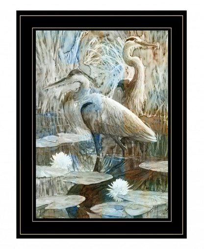 Marsh Herons II 2 Black Framed Print Wall Art HomeRoots