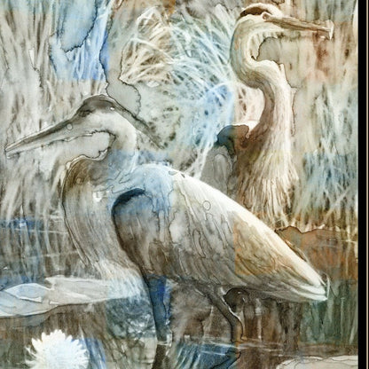 Marsh Herons II 2 Black Framed Print Wall Art HomeRoots