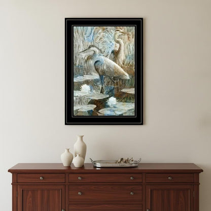 Marsh Herons II 2 Black Framed Print Wall Art HomeRoots