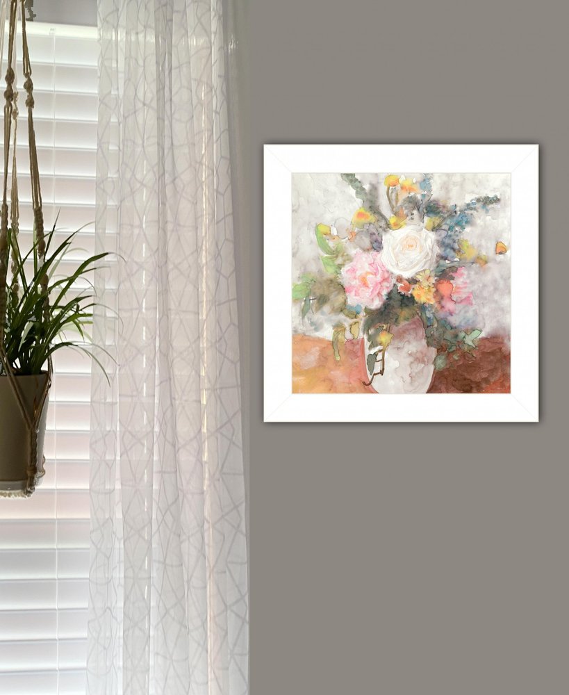 Table Bouquet 2 White Framed Print Wall Art HomeRoots