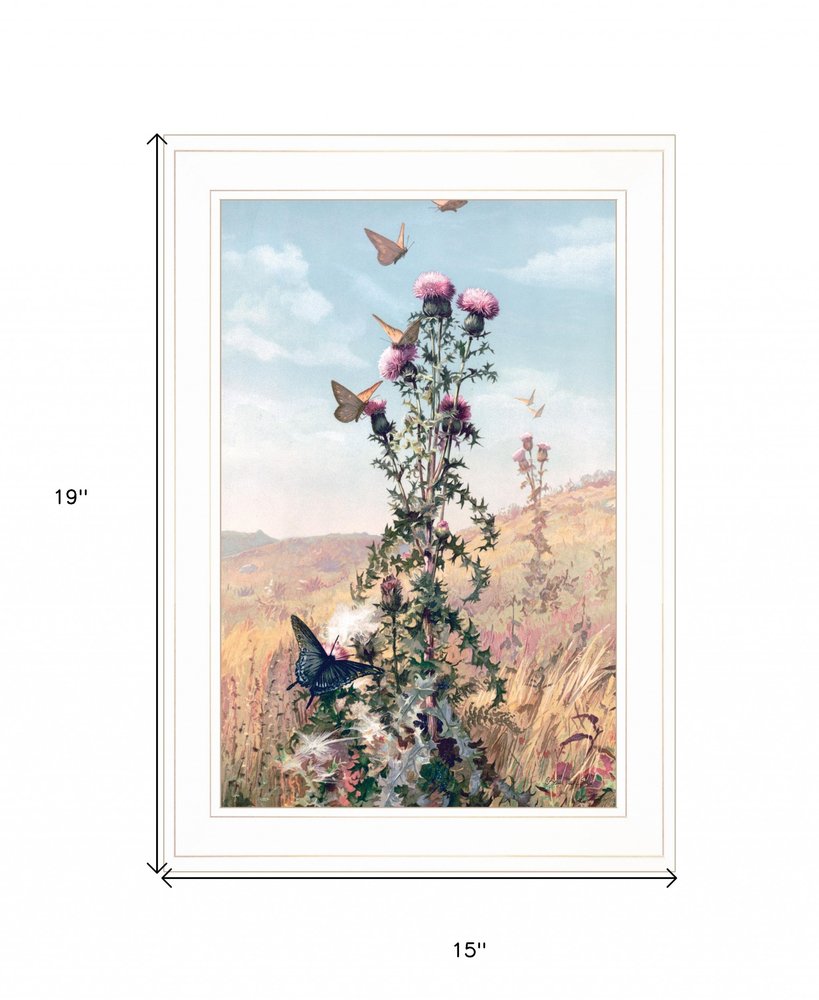 Meadow Butterflies 1 White Framed Print Wall Art — view 9