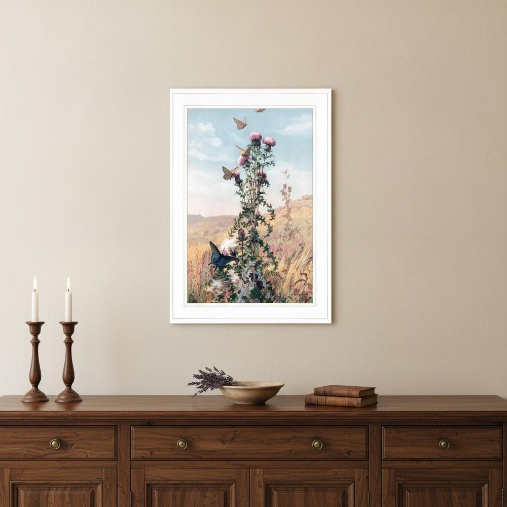 Meadow Butterflies 1 White Framed Print Wall Art HomeRoots