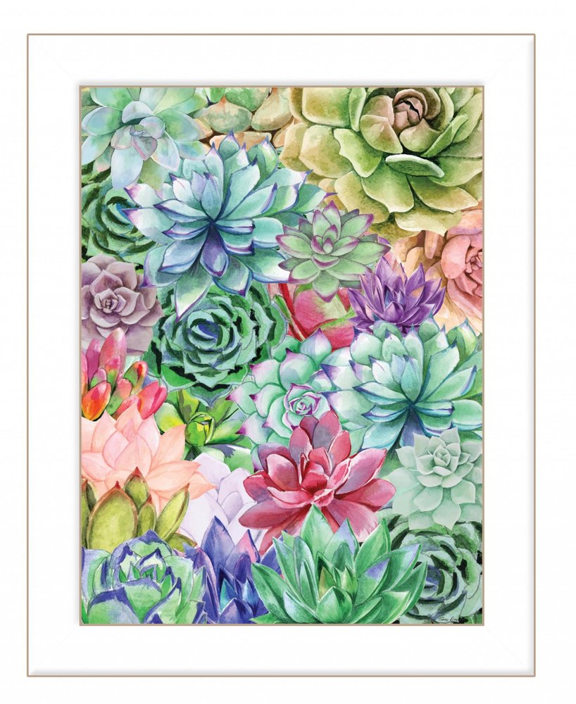 Succulents Paradise 1 White Framed Print Wall Art HomeRoots
