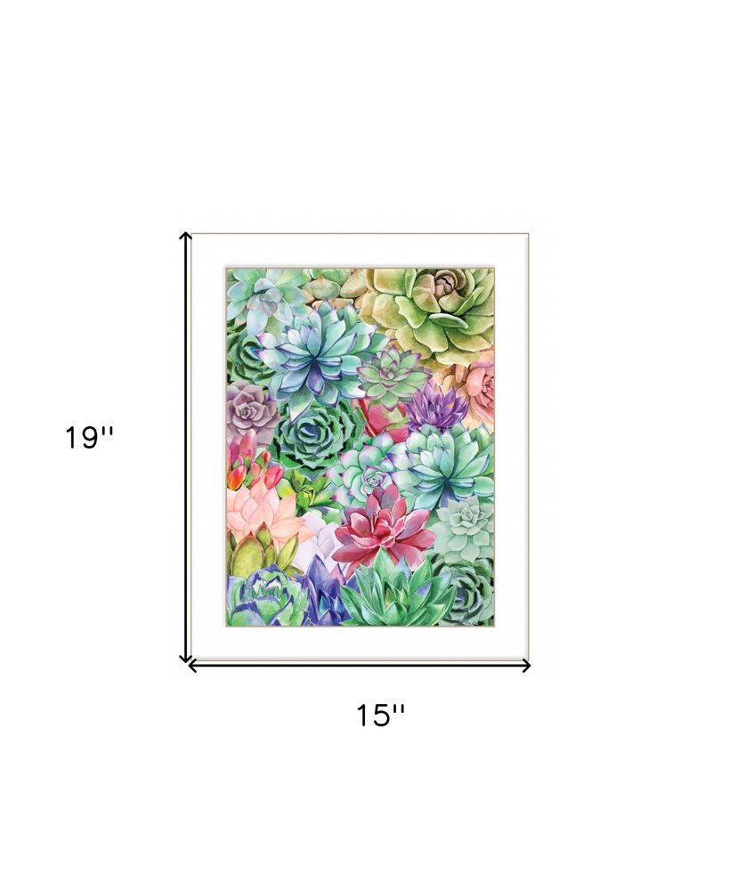 Succulents Paradise 1 White Framed Print Wall Art — view 4