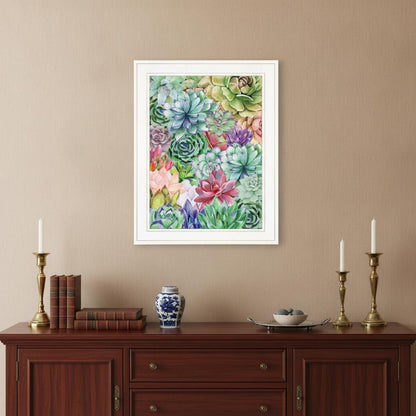 Succulents Paradise 2 White Framed Print Wall Art HomeRoots