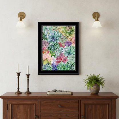 Succulents Paradise 2 White Framed Print Wall Art HomeRoots