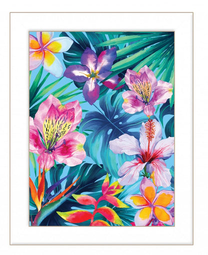 Tropical Flowers 1 White Framed Print Wall Art HomeRoots