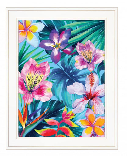 Tropical Flowers 2 White Framed Print Wall Art HomeRoots