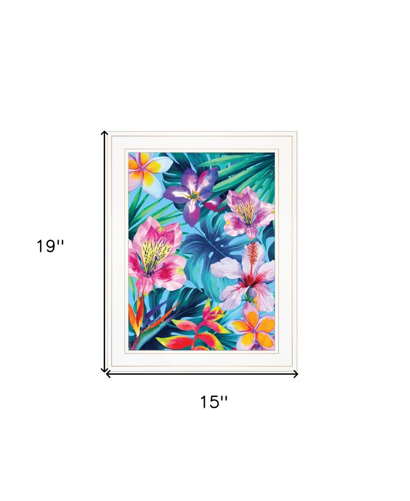 Tropical Flowers 2 White Framed Print Wall Art — view 5