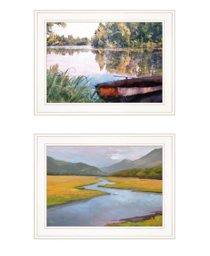 Set Of Two Serene Water 1 White Framed Print Wall Art HomeRoots